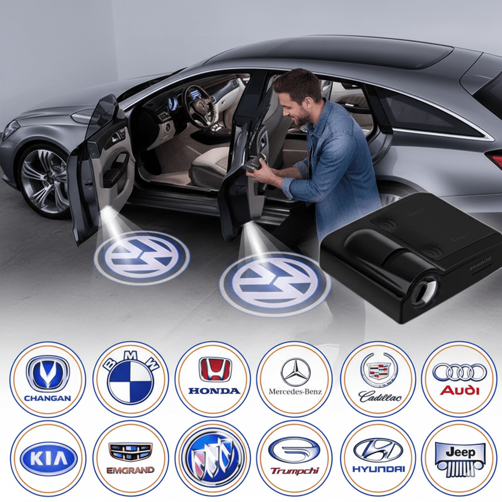 Norvo | Trådløs LED Bil Dør Prosjektør Lys med Tilpassede Logoer