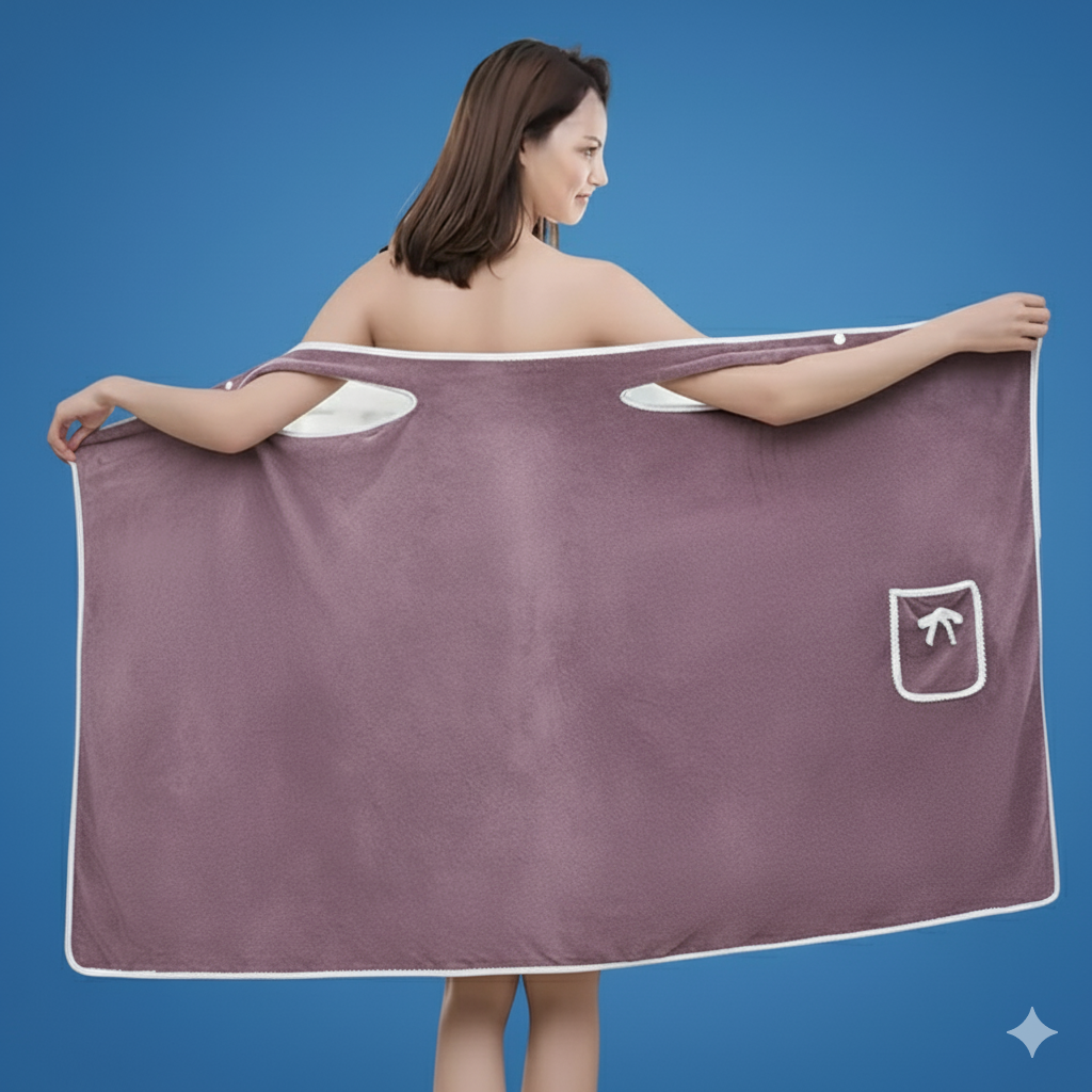 Høyt absorberende fleece – Trykknapppassform – Myk lett komfort for dusj gym og reise Norvo