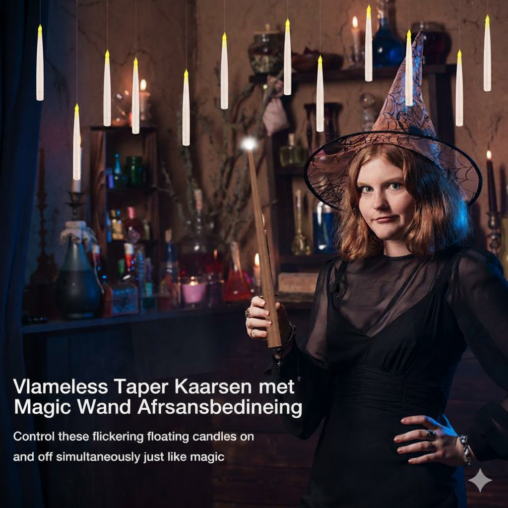 Norvo | LumiGlow LED Lysestake Sett | Flammefrie hengende lys med fjernkontroll for atmosfærisk dekorasjon