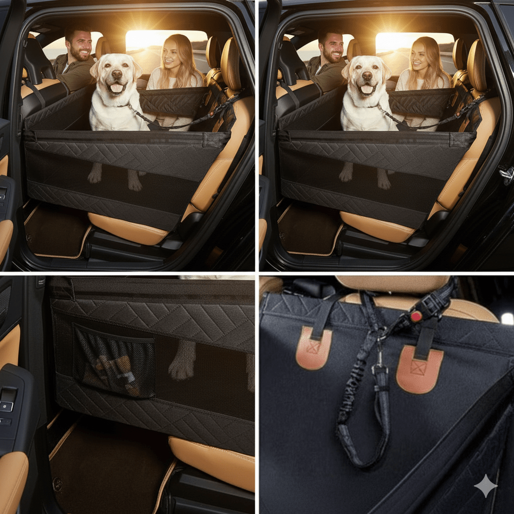 Norvo | Vanntett Hundematte med Minne Skum for Bilen