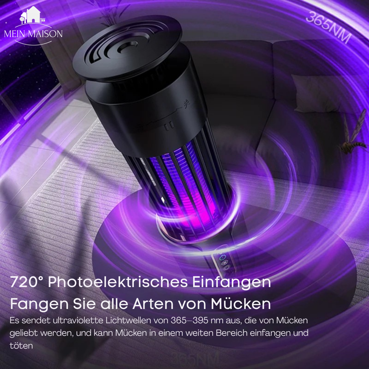 Norvo | Lunavax Elektrisk Mygglampe | USB Oppladbar | Stillegående & Kjemikaliefri | Insektdreper for Innendørs & Utendørs