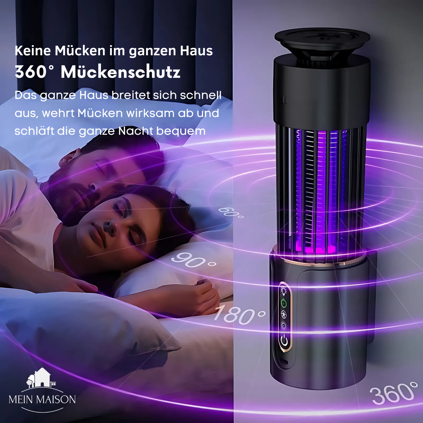 Norvo | Lunavax Elektrisk Mygglampe | USB Oppladbar | Stillegående & Kjemikaliefri | Insektdreper for Innendørs & Utendørs