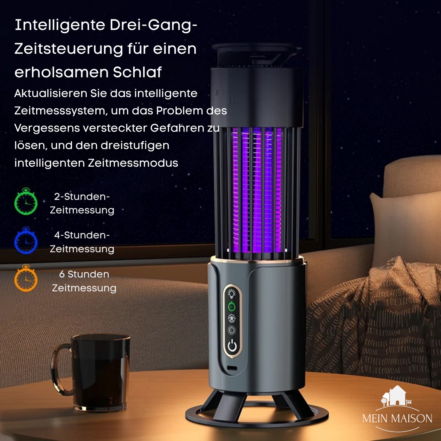 Norvo | Lunavax Elektrisk Mygglampe | USB Oppladbar | Stillegående & Kjemikaliefri | Insektdreper for Innendørs & Utendørs