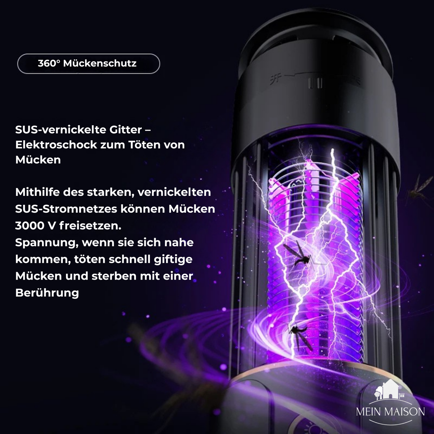 Norvo | Lunavax Elektrisk Mygglampe | USB Oppladbar | Stillegående & Kjemikaliefri | Insektdreper for Innendørs & Utendørs