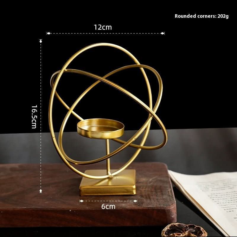 Norvo | Aurelios Golden Candle Holder | Elegant Metal Candle Stand for Living and Dining Table Decoration