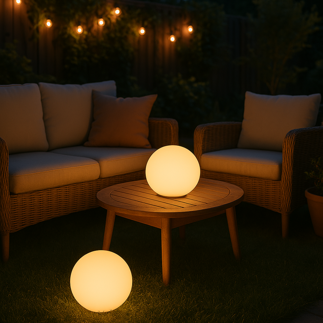 Norvo | GlowOrb – Trådlampe med LED-fargeendring med fjernkontroll og USB-lading