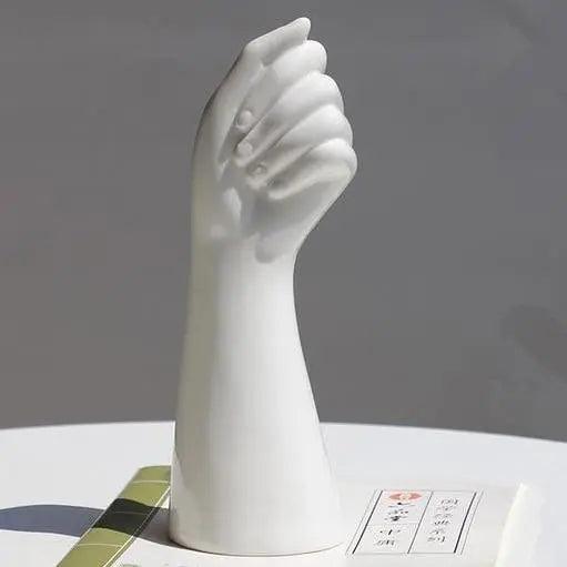 Norvo keramisk hvit hånd vase - Porselen bordvase for hjemmekontor dekor & floral komposisjon