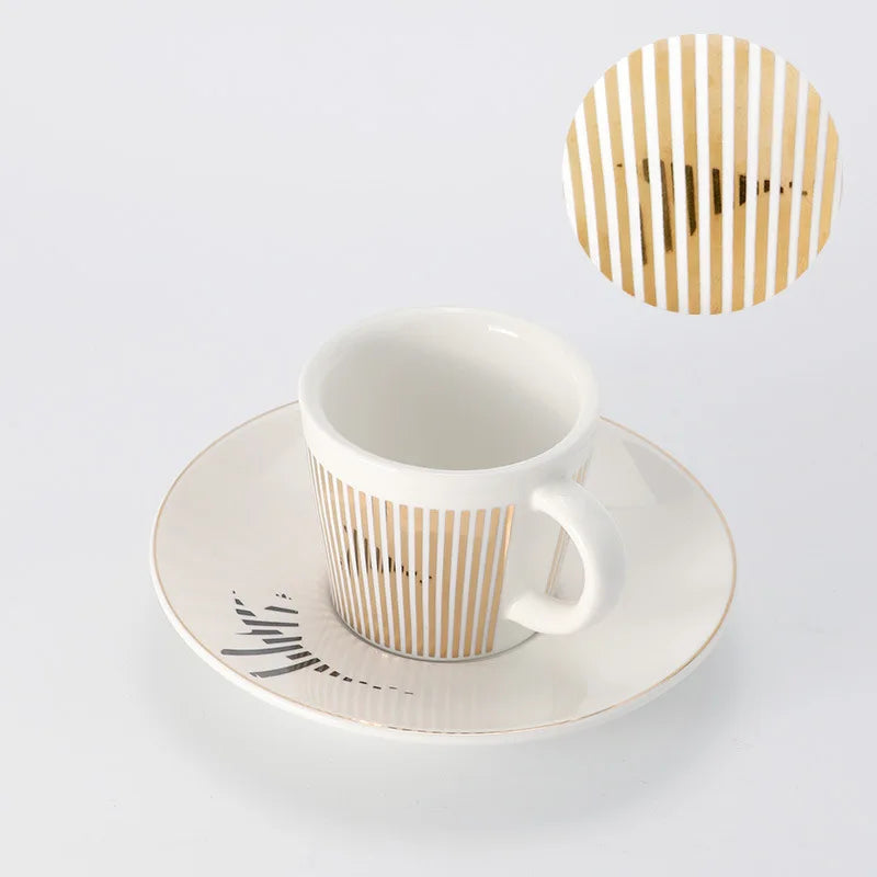 Norvo | Kreativ dynamisk SLR kopp Leopard anamorfisk zebra kopp Luycho kaffe te kopp sett med underlag 90ml-225ml