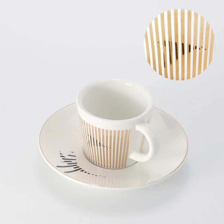 Norvo | Kreativ dynamisk SLR kopp Leopard anamorfisk zebra kopp Luycho kaffe te kopp sett med underlag 90ml-225ml