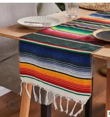 Norvo | Boho Vibrant Mexicansk Serape Teppe