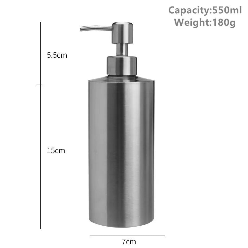 Norvo | Rustfritt stål flytende såpedispenser - Lotionpumpe for håndsåpe på kjøkken & bad, 250ml/350ml/550ml