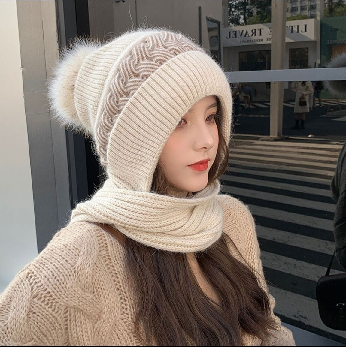 Norvo | 2i1 Ull Vinter Skjerf Lue