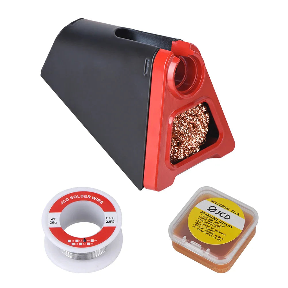 Norvo | JCD 820 Aluminiumlegering Elektrisk Loddeboltstativ Holder | Sveiserensende Kobberball & Loddetinn RMA Flux Kit