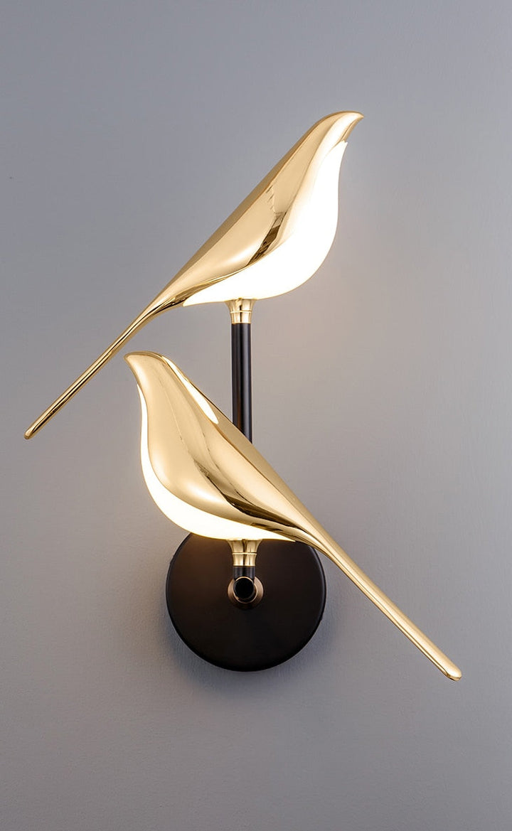 Moderne Fuglevegglampe Gull - Minimalistisk Vegglampe for Dekorativ Belysning | Norvo