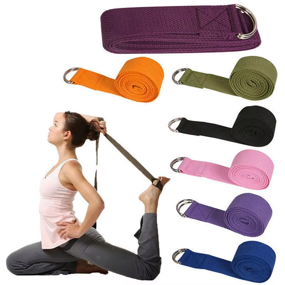 Norvo | Premium bomull yoga stropp med justerbar D-ring spenne for stretching og pilates