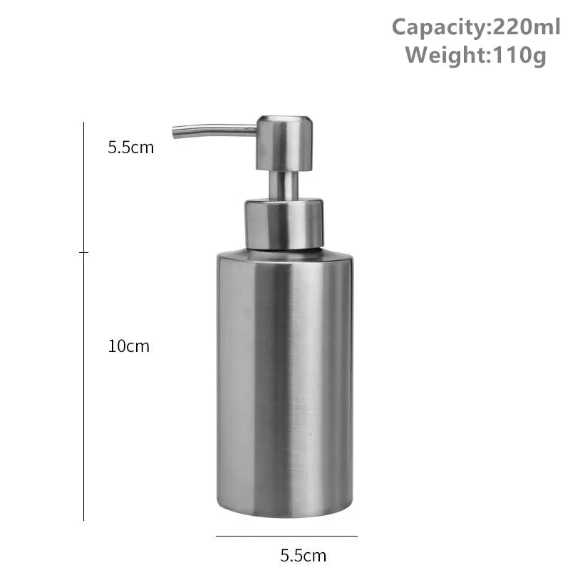 Norvo | Rustfritt stål flytende såpedispenser - Lotionpumpe for håndsåpe på kjøkken & bad, 250ml/350ml/550ml