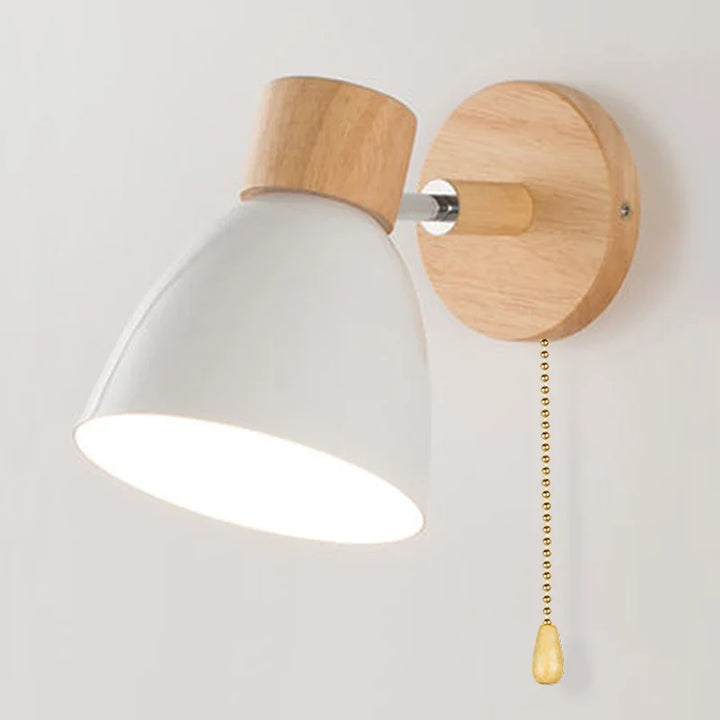 Norvo | LumoNord Macaron Vegglampe | Tre & Metall | 90° Svingbart Lyskildehode | Skandinavisk Design | E27 Sokkel (uten pære)