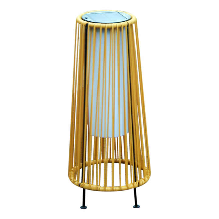 Norvo | Solr LED Rattanlampe – Stor utendørs belysning i oval design for hage og terrasse