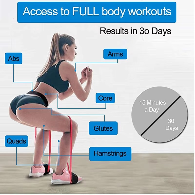 Norvo | Motstandstreningsbelte med elastiske bånd for knebøy, benstyrke og smidighetsøkter