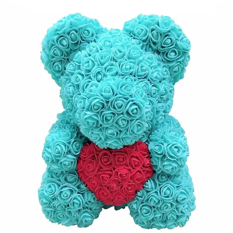 Norvo | Rose Teddy Bear with Handmade Foam Roses – 40cm
