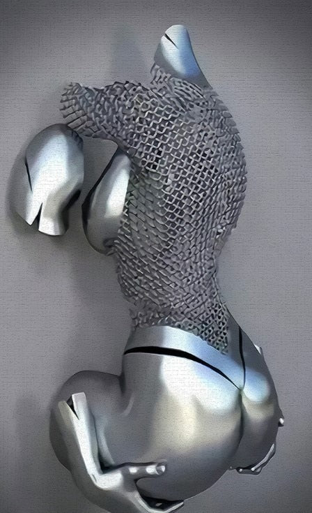 Norvo | Metallfigur Statuer Stiler Abstrakt Lærred Maleri Par Veggkunst Kjærlighet Skulptur Plakat Trykk Hjemmedekorasjon Stue Gaver