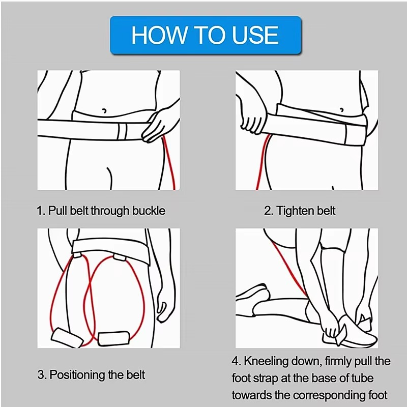 Norvo | Motstandstreningsbelte med elastiske bånd for knebøy, benstyrke og smidighetsøkter