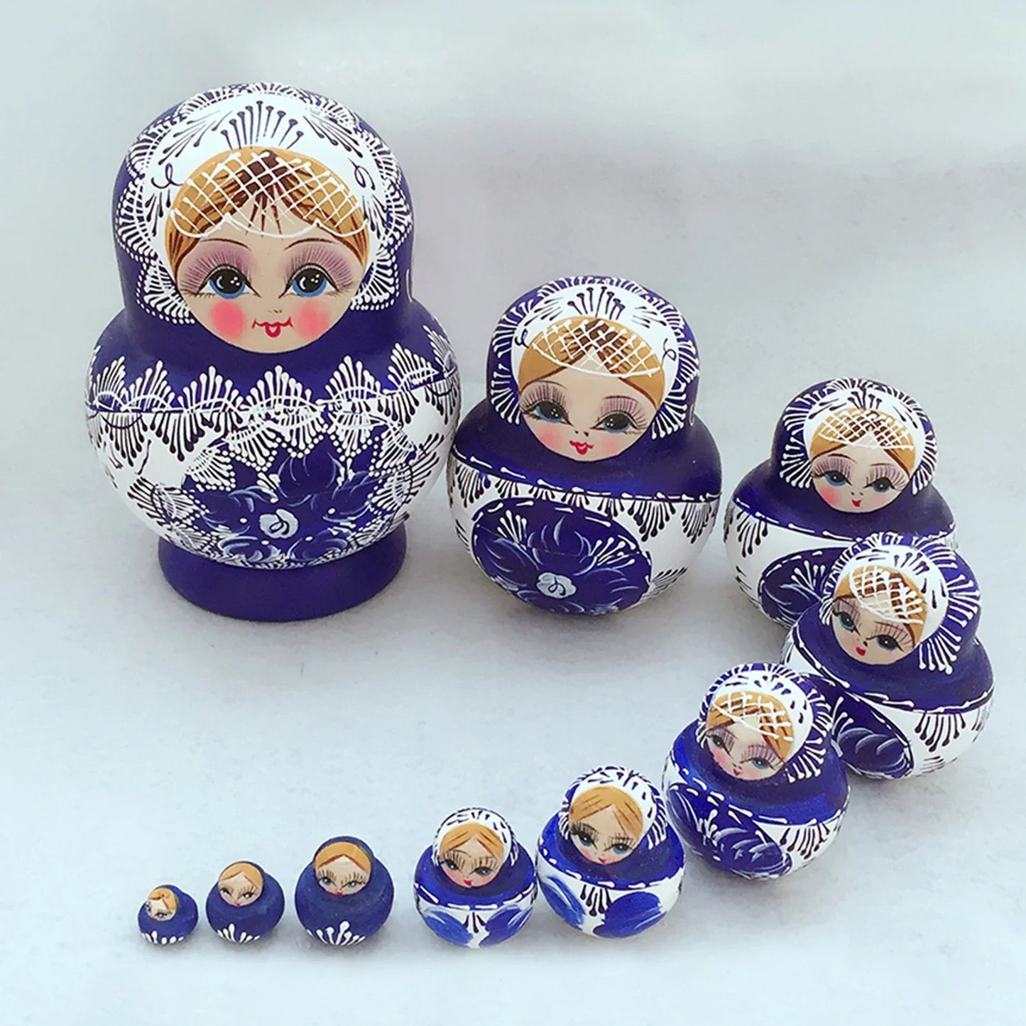 Norvo | 10 stykker/sett med tre russiske matryoshka dukker