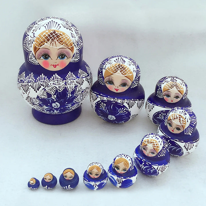 Norvo | 10 stykker/sett med tre russiske matryoshka dukker