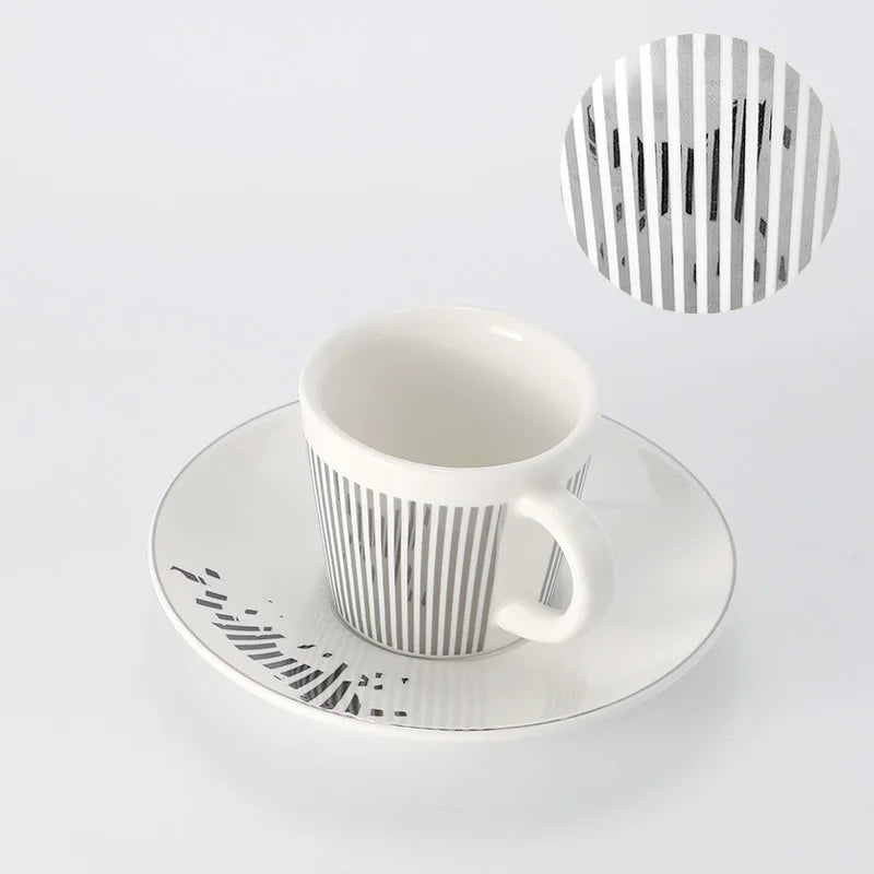Norvo | Kreativ dynamisk SLR kopp Leopard anamorfisk zebra kopp Luycho kaffe te kopp sett med underlag 90ml-225ml