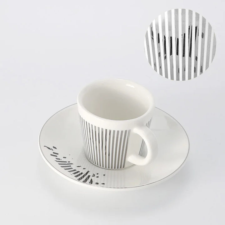 Norvo | Kreativ dynamisk SLR kopp Leopard anamorfisk zebra kopp Luycho kaffe te kopp sett med underlag 90ml-225ml