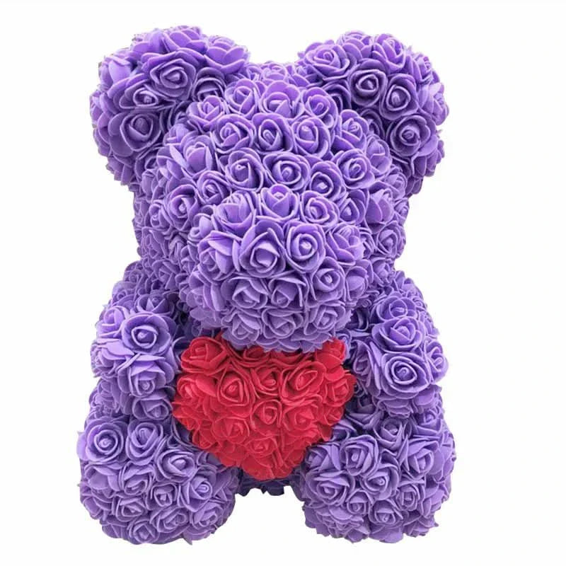 Norvo | Rose Teddy Bear with Handmade Foam Roses – 40cm