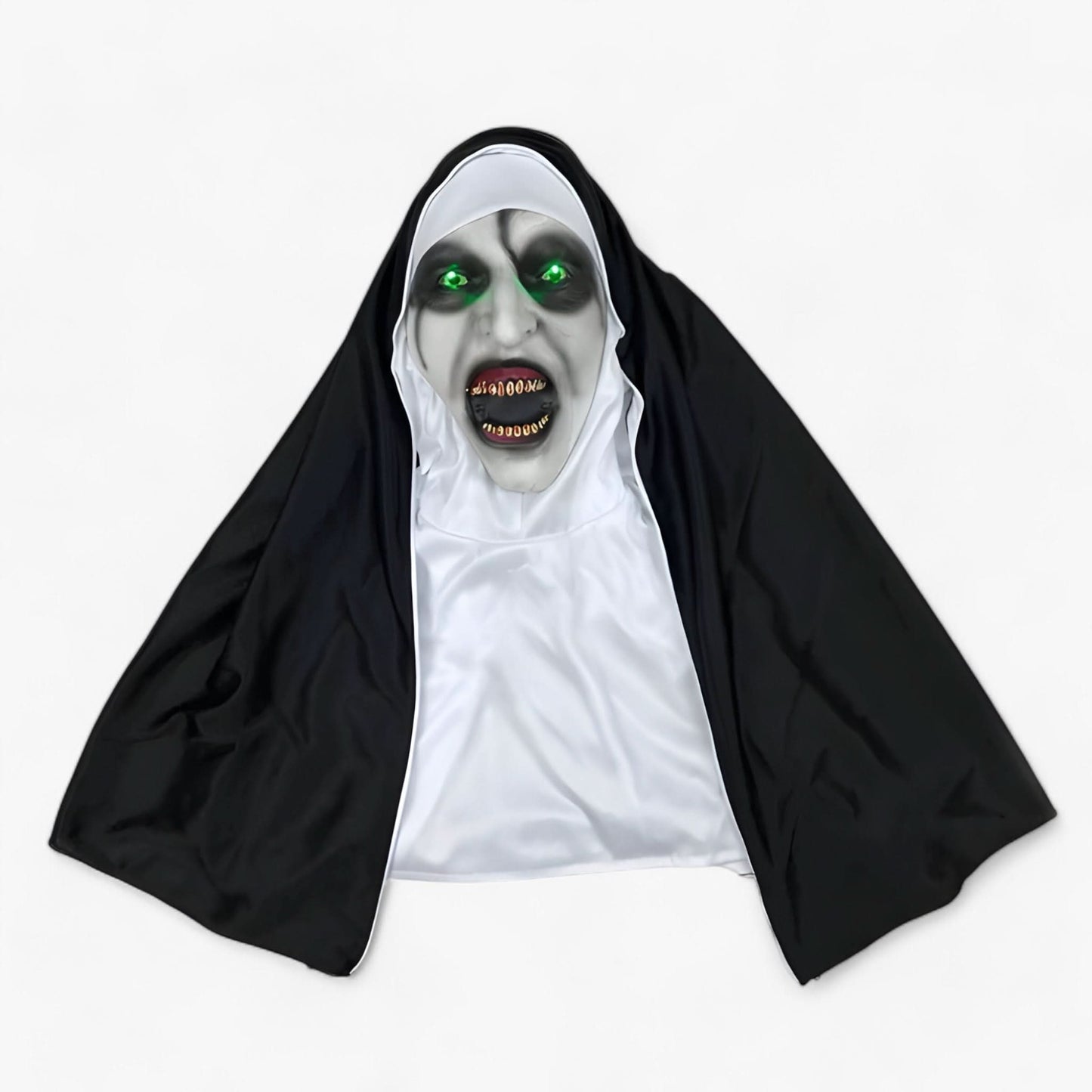 Norvo | Raven | LED Nonne Maske - Skummel Halloween Utseende