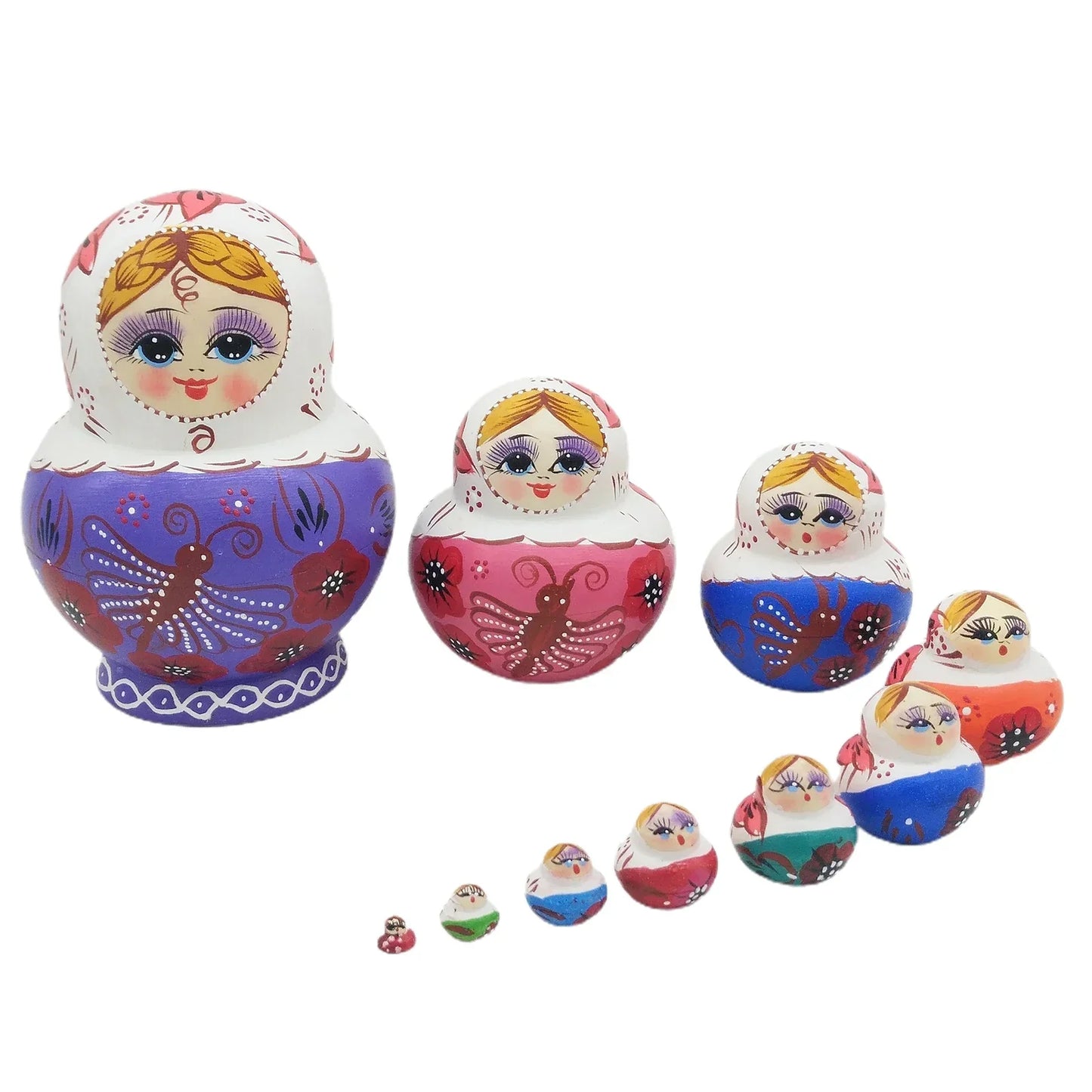 Norvo | 10 stykker/sett med tre russiske matryoshka dukker
