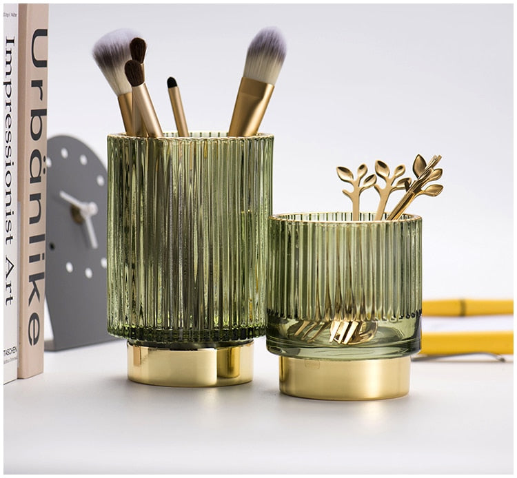 Norvo | Elise Gullfolie Glass Makeup Halter & Organizer