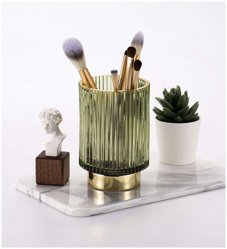 Norvo | Elise Gullfolie Glass Makeup Halter & Organizer