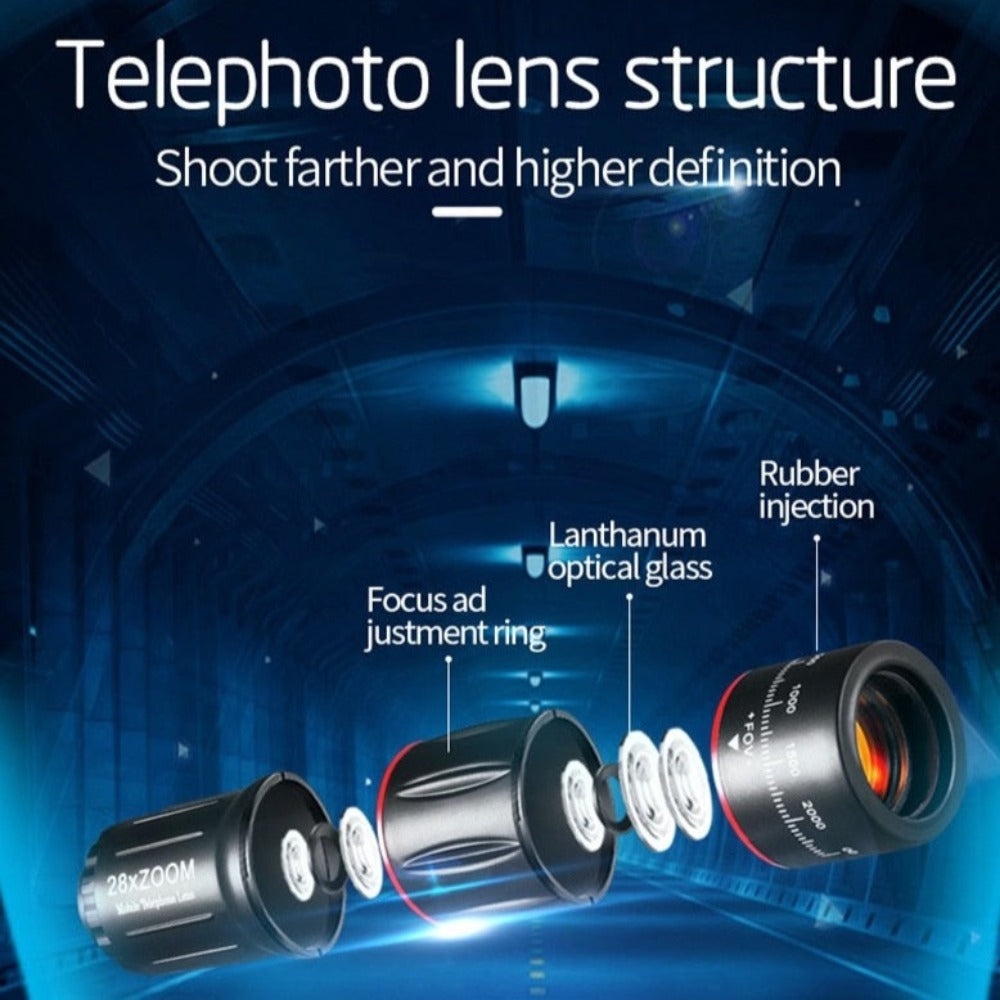 Norvo | Bluetooth Ultra HD 28X Zoom Teleskop Linse Stativ Kit