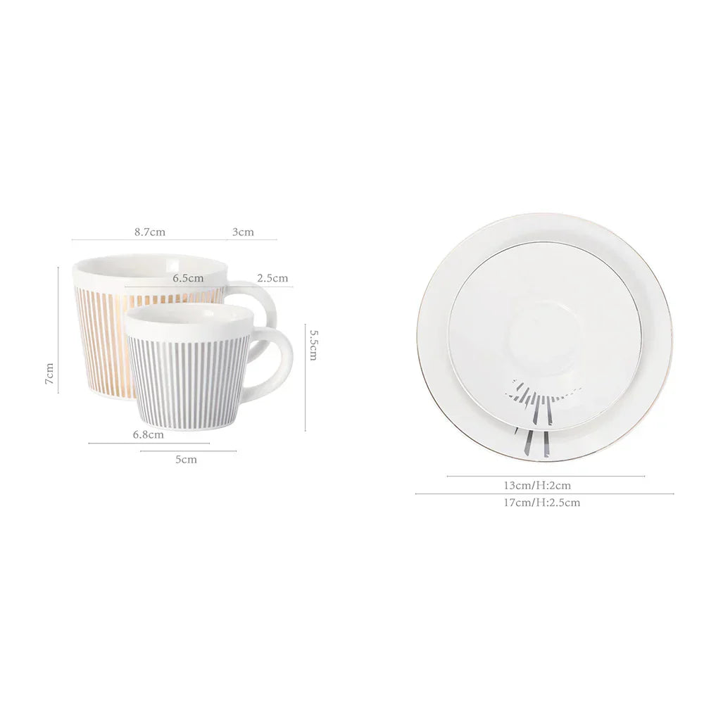 Norvo | Kreativ dynamisk SLR kopp Leopard anamorfisk zebra kopp Luycho kaffe te kopp sett med underlag 90ml-225ml