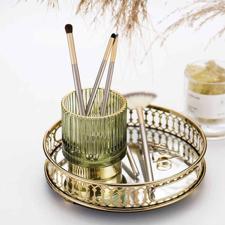 Norvo | Elise Gullfolie Glass Makeup Halter & Organizer