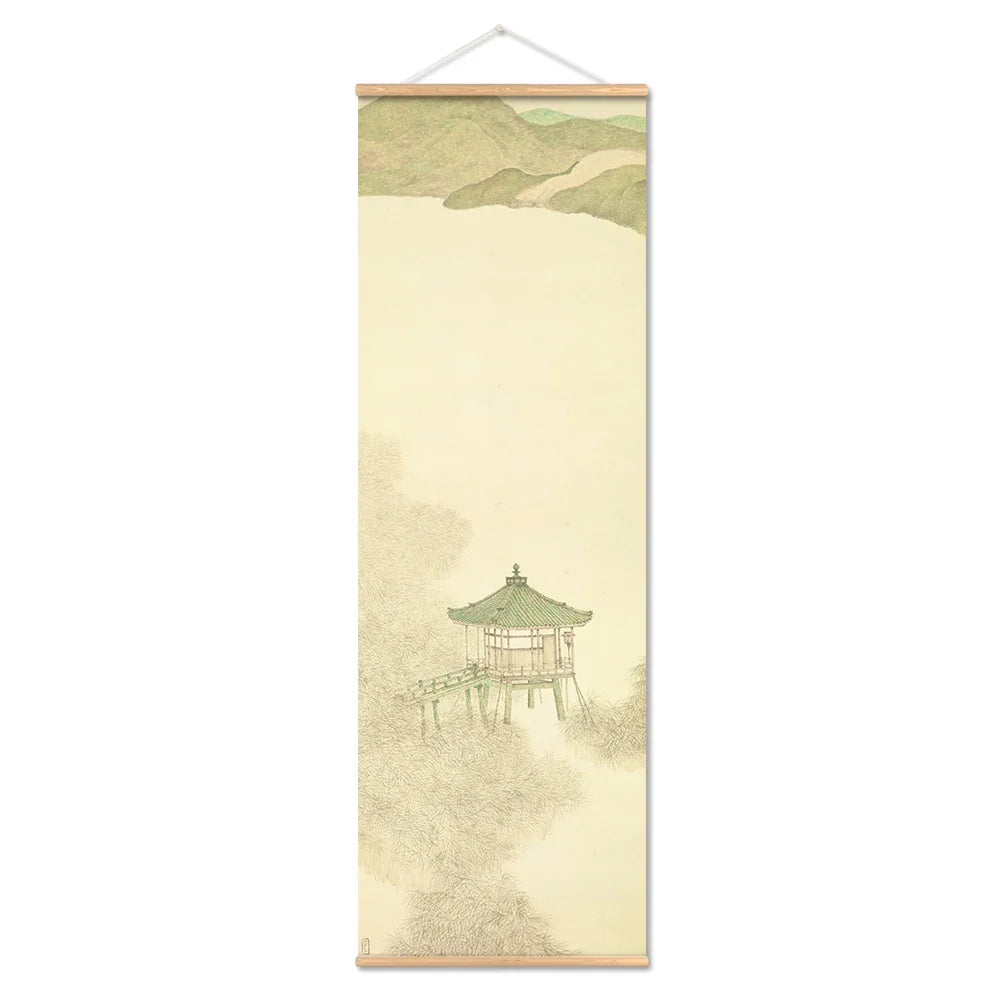 Norvo | Japansk Ou-Mi Ukiyoe Rulleskrifts Plakat Landskaps Veggkunst Bilder Stue Vintage Maleri Landhus Innredning