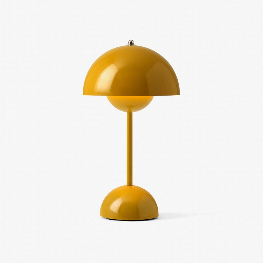 Norvo | Minimalist Blomsterpotte Bordlampe - Oppladbar Nattbordlampe & Trådløs Design Soppformet Lamper