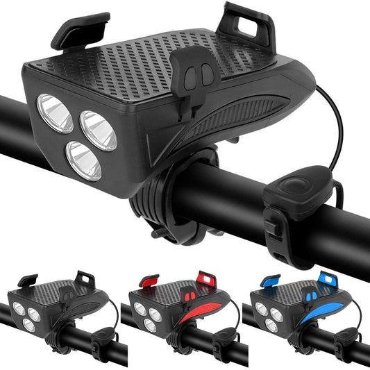Norvo | RideLight 4-i-1 Sykkellys | Powerbank, Telefonholder & Horn | 400 Lumen Vanntett Lys