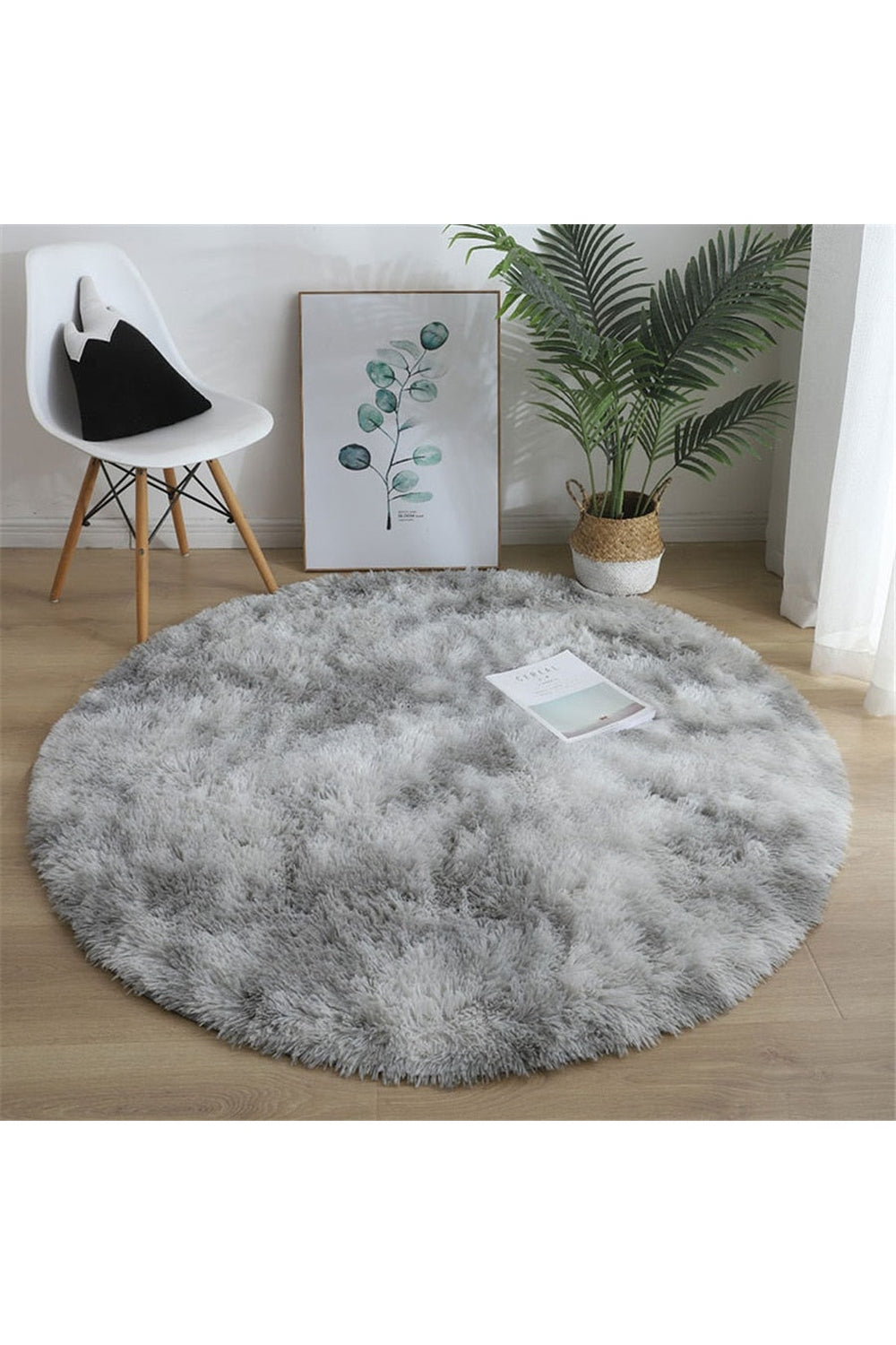Myk Fluffy Rund Teppe