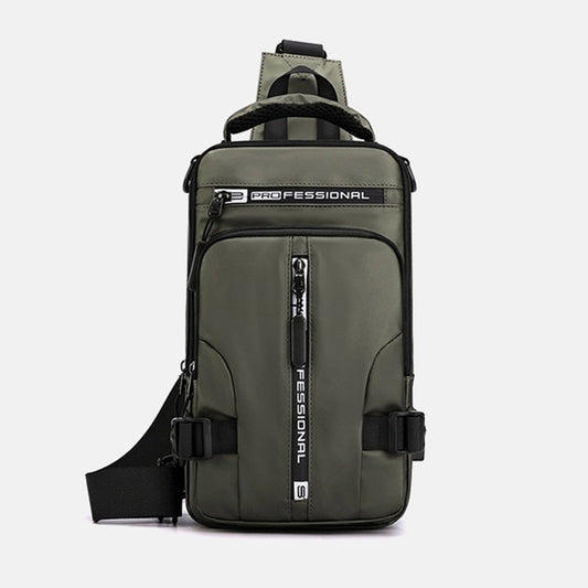 Norvo | Vanntett Oxford Crossbody Bag, Tyverisikkert Sling Bag, USB Lading & Flerlommes Design