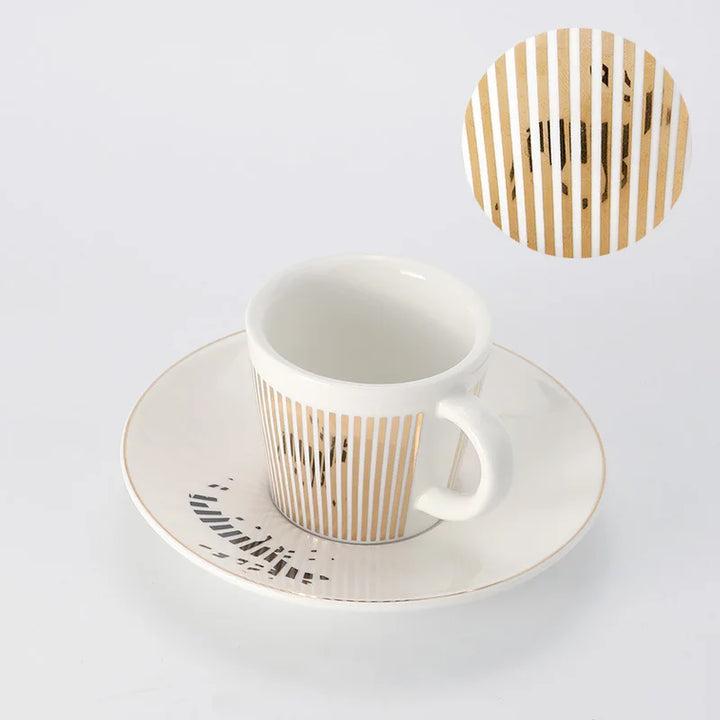 Norvo | Kreativ dynamisk SLR kopp Leopard anamorfisk zebra kopp Luycho kaffe te kopp sett med underlag 90ml-225ml
