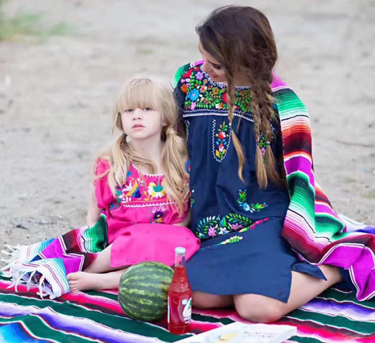 Norvo | Boho Vibrant Mexicansk Serape Teppe