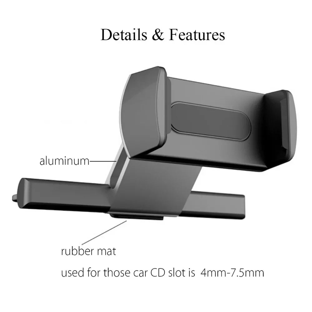 Norvo | DriveFlexx Handy Mount Bil CD-spor | 360° roterbar | Stabil & Universell | Fleksibel Lazy Arm