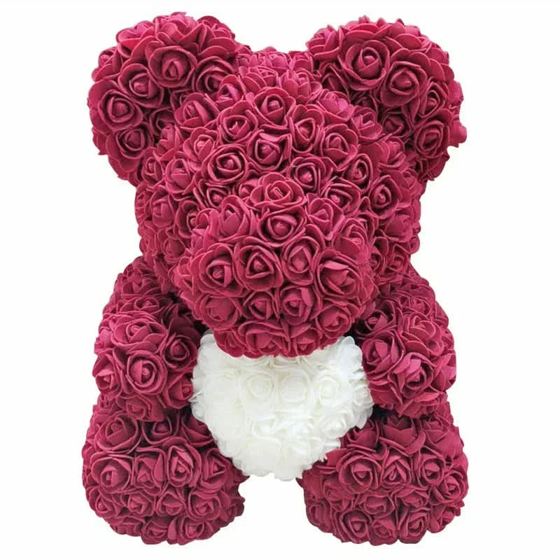 Norvo | Rose Teddy Bear with Handmade Foam Roses – 40cm