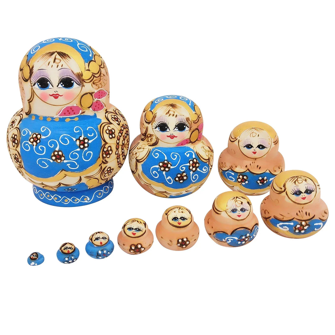Norvo | 10 stykker/sett med tre russiske matryoshka dukker