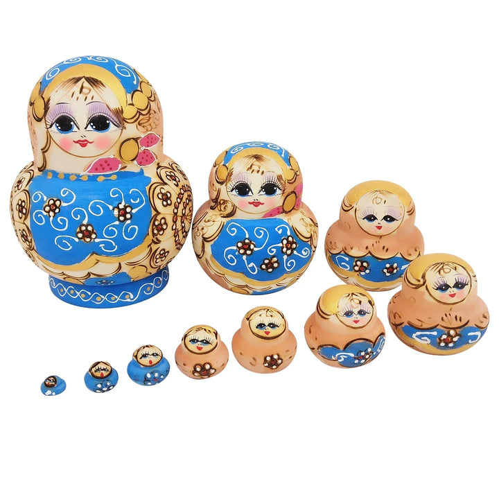 Norvo | 10 stykker/sett med tre russiske matryoshka dukker