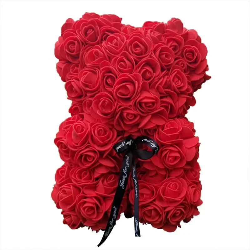 Norvo | Rose Teddy Bear with Handmade Foam Roses – 40cm